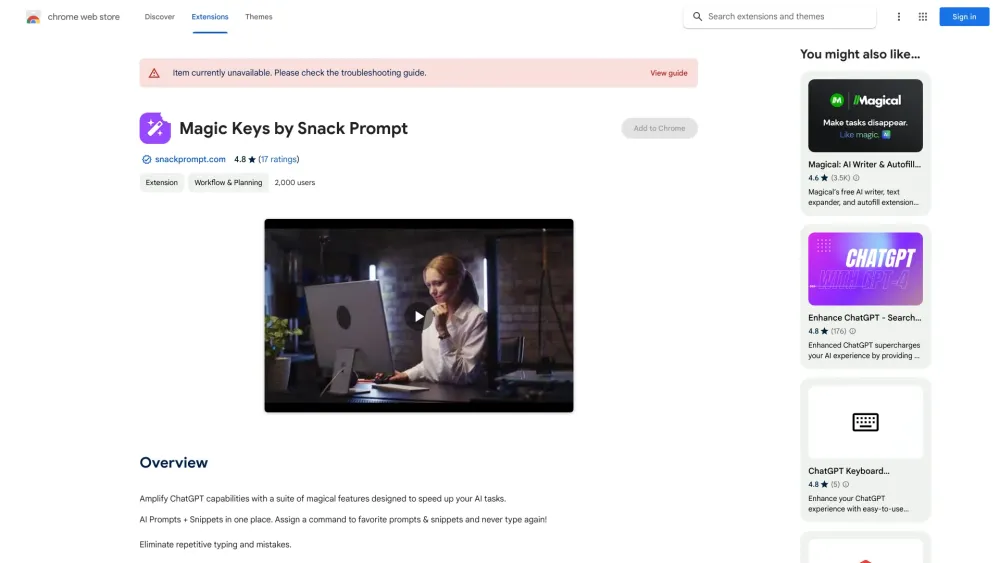 Magic Keys : AI Prompts & Snippets for Effortless Typing