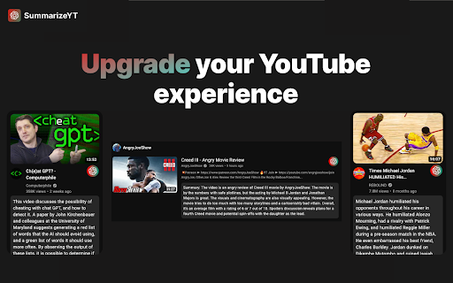 SummarizeYT: Enhance YouTube with Quick Video Summaries