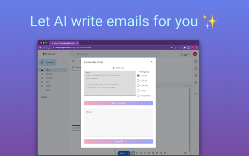 Letterbot AI - Chrome Extension: Automate Email Writing