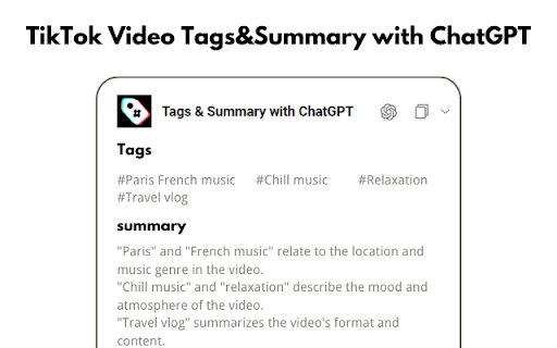 TikTok Video Tags Extension: Enhance TikTok Video Understanding with Tags