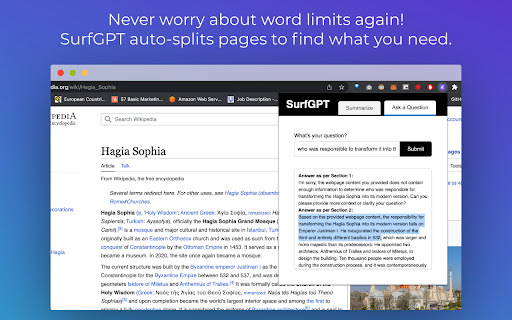 SurfGPT - Chrome Extension: Text Summarization : Revolutionary Features