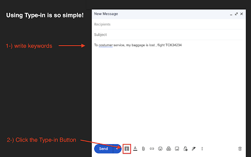 Type-in - Chrome Extension : Efficient Email Generation