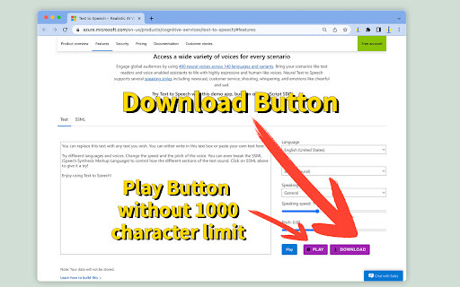 Microsoft™ Text-to-Speech: Chrome Extension - Convert Text to Speech Easily