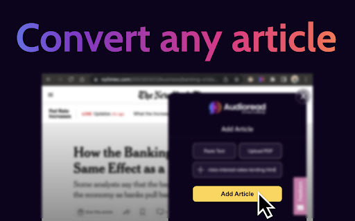 Audioread - Chrome Extension : Text to Podcast Conversion