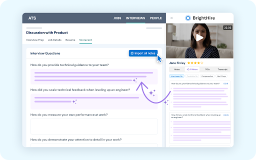 BrightHire - Chrome Extension: AI Interview Notes & Transcription : AI-powered