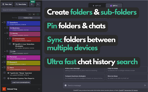 ChatGPT Easy Folders - Chrome Extension: Enhance ChatGPT with Extra Features
