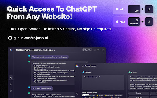 UniJump - Chrome Extension: Access ChatGPT from any website