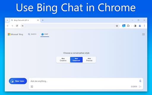 Bing GPT Chrome Extension : Easy Bing AI Chat Access from Chrome