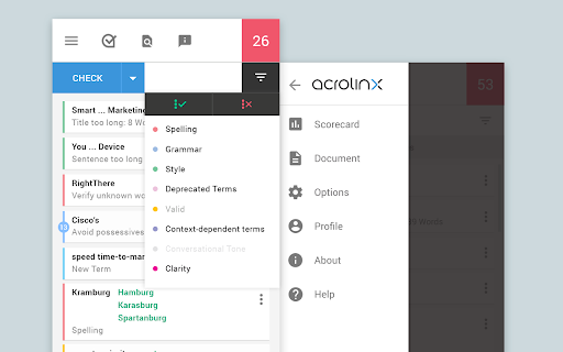 Acrolinx - Chrome Extension: AI Content Platform : Strategy-aligned Content