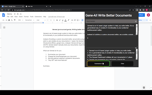 GeneAI - Chrome Extension : AI Enhancing Writing Experience