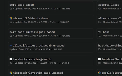 ModelSize - Chrome Extension: ML Model Size Display Tool for Tracking