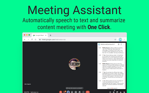 MeetGPT - Chrome Extension: Free Transcription & Summaries