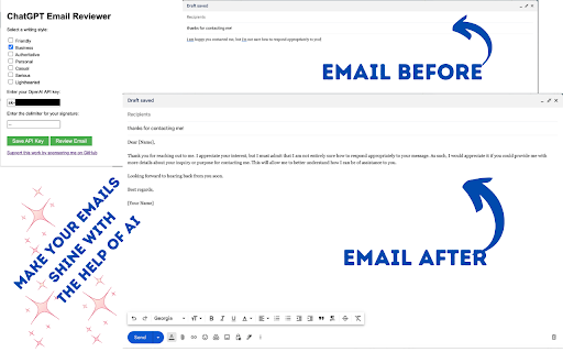 ChatGPT Email Reviewer: Enhanced Email Writing in Gmail