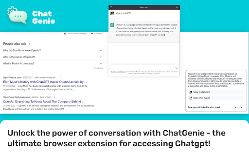 Chatgenie - Chrome Extension : Enhances Browsing with ChatGPT Assistance