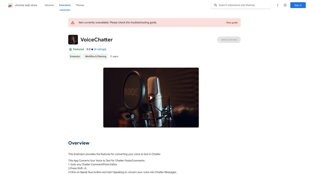 ChatterVoice - Chrome Extension: Spoken Words to Text