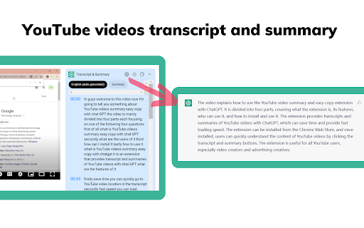 YouTube Easy Copy with ChatGPT: Swift Video Retrieval : Quick Content Extraction