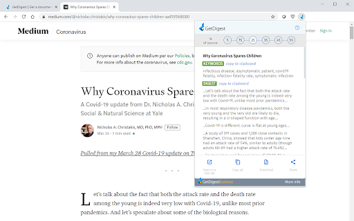 GetDigest - Chrome Extension : Quick Content Analysis