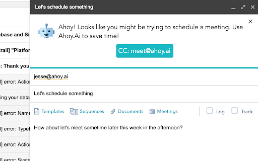 Ahoy.Ai - Chrome Extension : Effortless Meeting Scheduling Tool