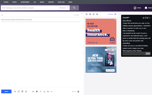 Open Source ChatGPT Yahoo Mail Chrome extension - Compose and Analyze Emails