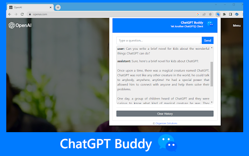 ChatGPT© Pal - Chrome Extension : Fast & Easy Client for ChatGPT API Access