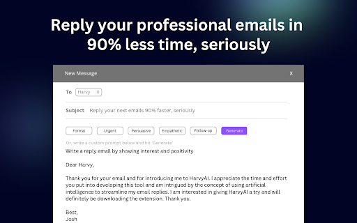 Harvy AI - Chrome Extension: Email Assistant for Professionals