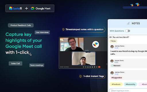 Betafi - Chrome Extension: Record & Get Feedback in Google Meet™ Calls