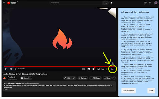 YouTube Summary Extension : Efficient Video Summaries