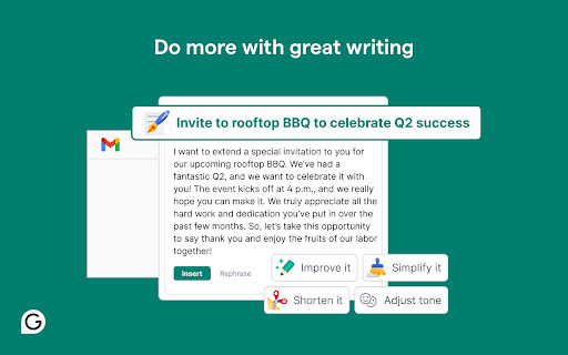 Grammarly for Chrome: Real-time Writing Suggestions : Online Writing Aid