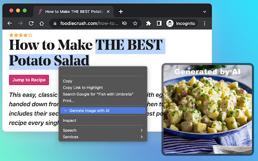 Generate Image with AI - Chrome Extension: Instantly Create AI Images