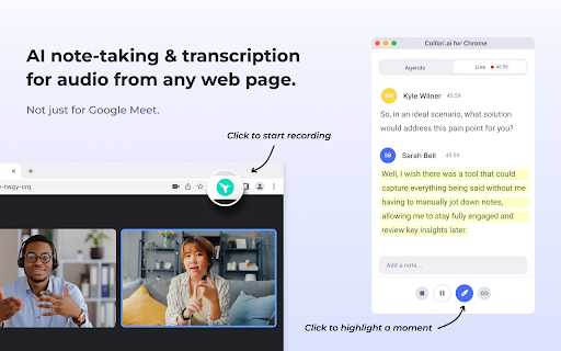 Colibri - Chrome Extension: Record, Transcribe & Summarize Meetings Easily