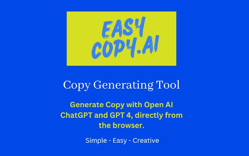 EasyCopy.ai Chrome Extension: AI-Powered Copy Generation Tool