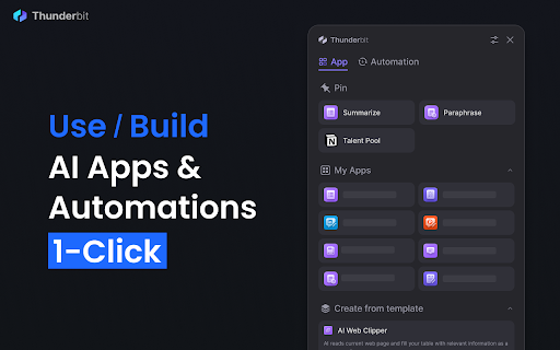 Thunderbit - Chrome Extension: AI App Creation for Everyone : Empowering All