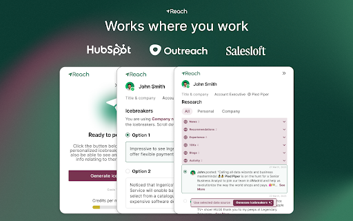 Reach - Chrome Extension: AI Assistant for Lead Research & Icebreakers