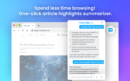 MixerBox AI - Chrome Extension: AI-Powered ChatGPT for Quick Summaries