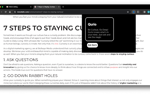 Qurio - Chrome Extension: Mind-Reading Tool for Instant Answers