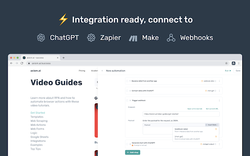 Axiom - Chrome Extension: Automate Website Actions Easily, No Code Needed