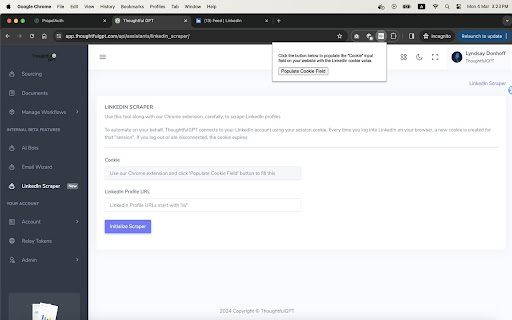 ThoughtfulGPT Extension: LinkedIn Profile Extraction Tool for Chrome