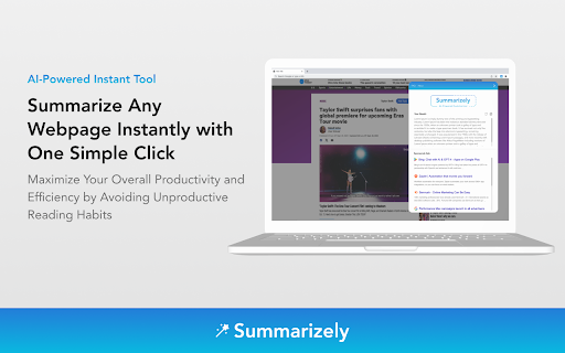 Summarizely Chrome Extension : AI-Powered Concise Web Summaries Tool