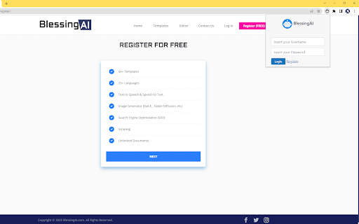 BlessingAI - Chrome Extension: AI-Powered Personalized Content Creation Tool