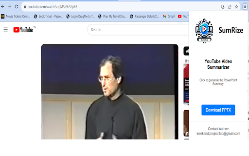 SumRize - Chrome Extension: Efficient Video Summarization & Presentation Tool
