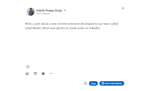 Linkd Master - Chrome Extension: Enhance LinkedIn Posts with Powerful AI