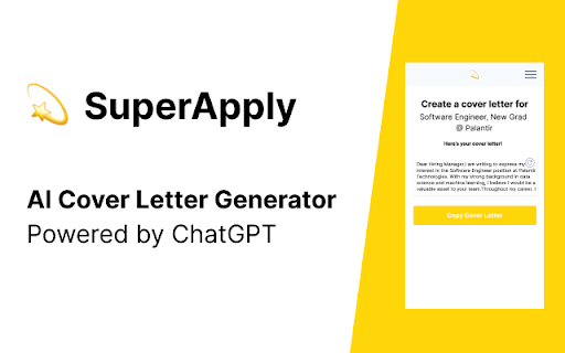 SuperApply: AI-Powered Chrome Extension for Cover Letter Generation