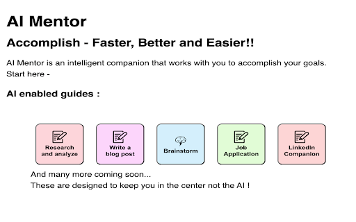 AI Mentor - Chrome Extension: Personal AI Assistant for Productivity Tasks