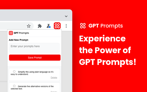 GPT Prompts - Chrome Extension: Enhance Online Experience with Ease