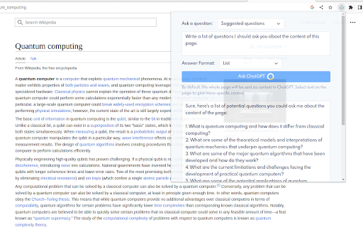 AskChatGPT - Chrome Extension: Interactive Browsing with ChatGPT