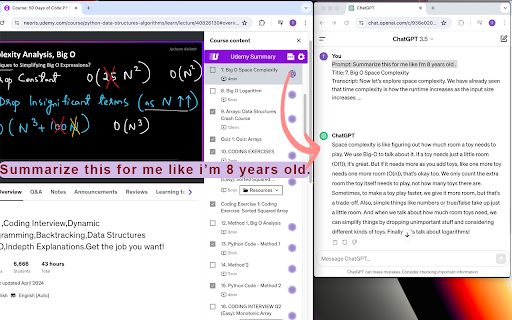Udemy Summary: Harness ChatGPT Power - Efficient Course Summarization Tool