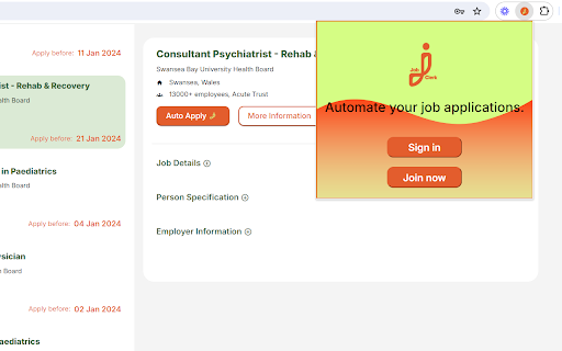 Job Clerk Co-pilot - Chrome Extension: AI Boost for NHS Applications