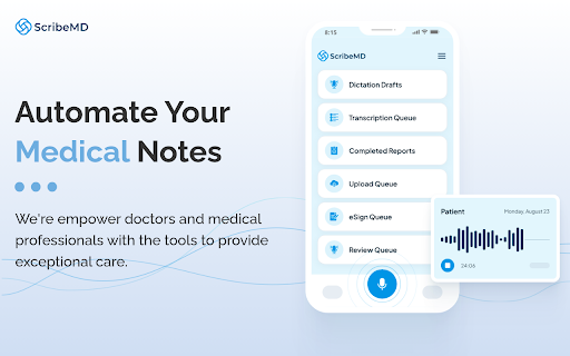 ScribeMD - Chrome Extension: AI Platform for Efficient Healthcare Processes