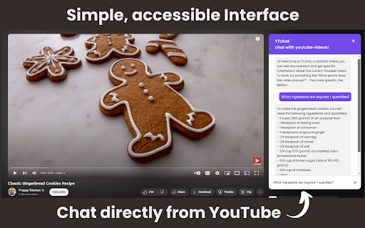 YTchat - Chrome Extension: AI Chatbot for Engaging YouTube Video Interactions