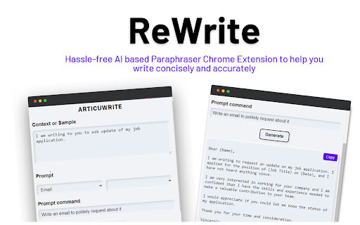 Rewrite - Chrome Extension: AI-powered Text Refinement & Paraphrasing Tool